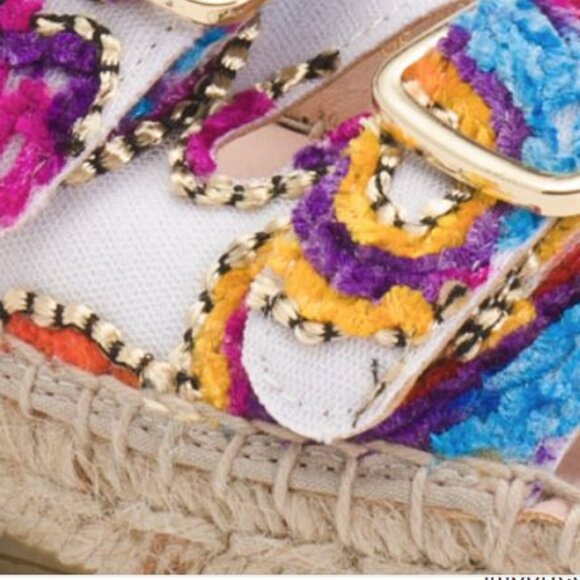 NEW Maypol Espadrille Embroidered & Sequins‎ Jute Two Band Sandals Made in Spain - Picture 6 of 7
